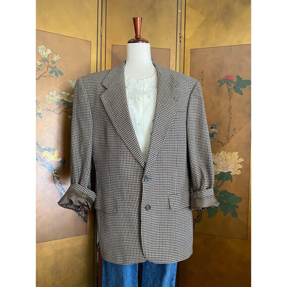 Vintage houndstooth blazer in virgin wool, size 40R - Picture 2 of 6